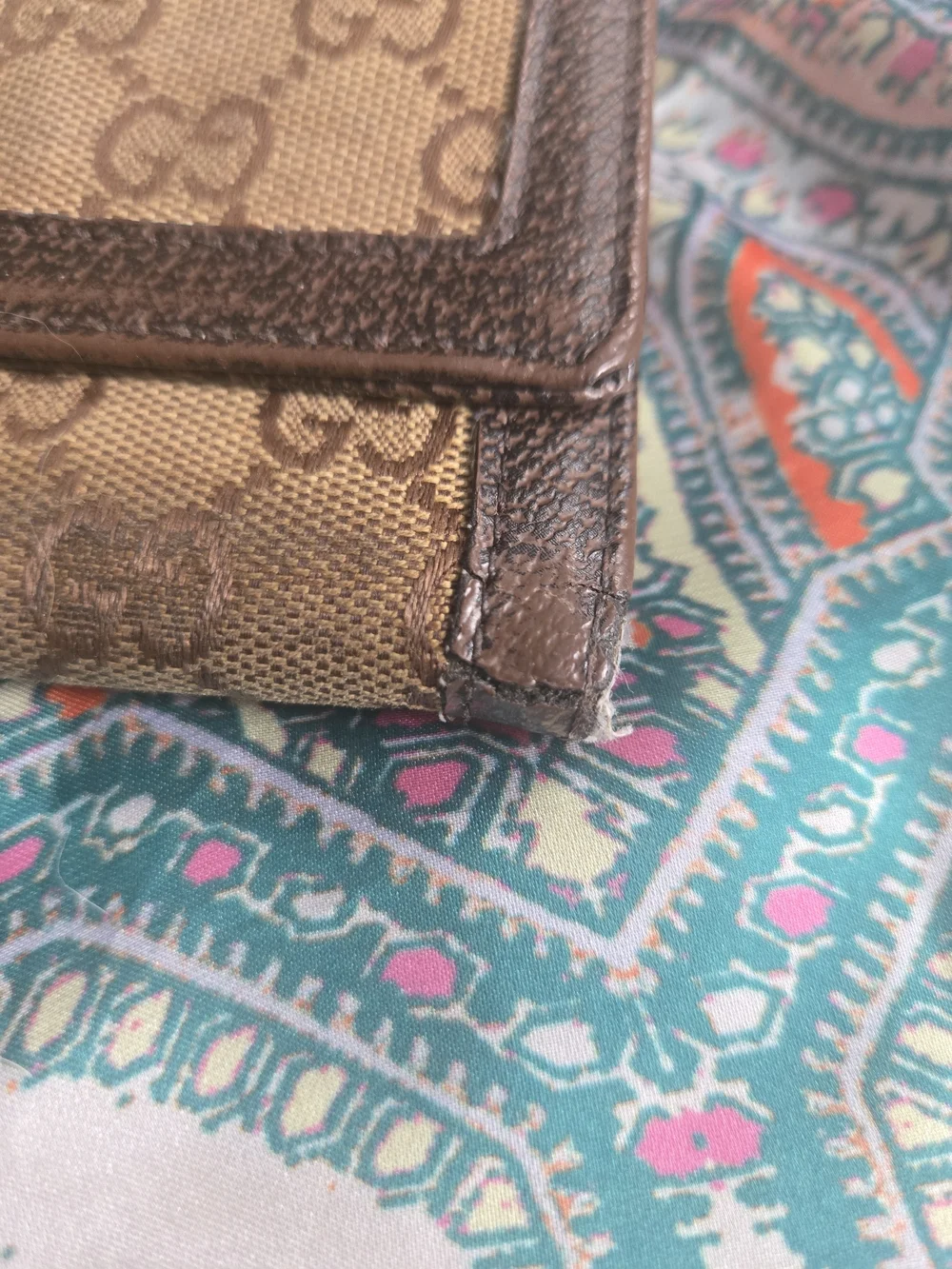 Vintage Gucci Brown Signature Canvas Continental Wallet with Web Stripe - Picture 2 of 8